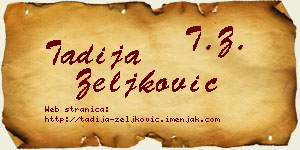 Tadija Zeljković vizit kartica